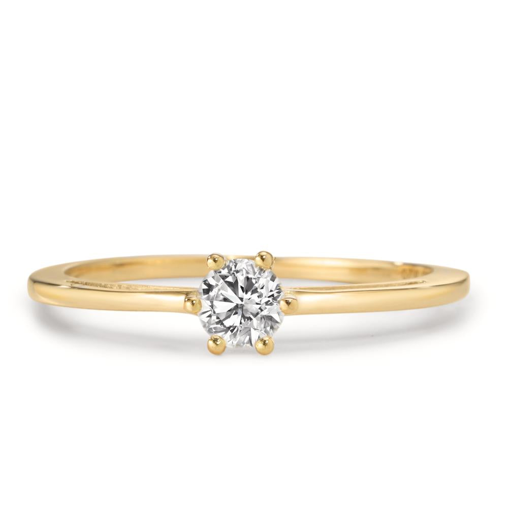Anello solitario Oro giallo 750/18 carati Laboratorio di diamanti coltivato 0.20 ct, w-si