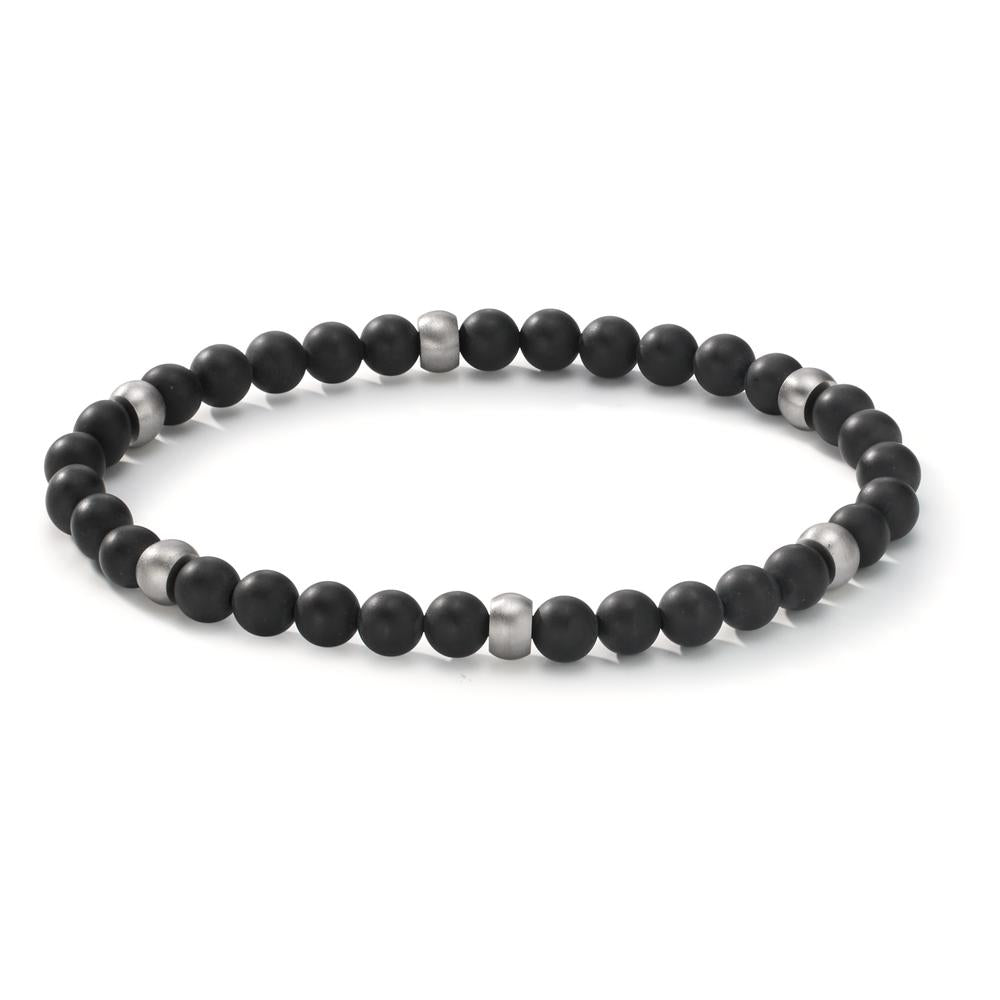 Bracciale Acciaio inossidabile Agata nero 21 cm Ø6.5 mm