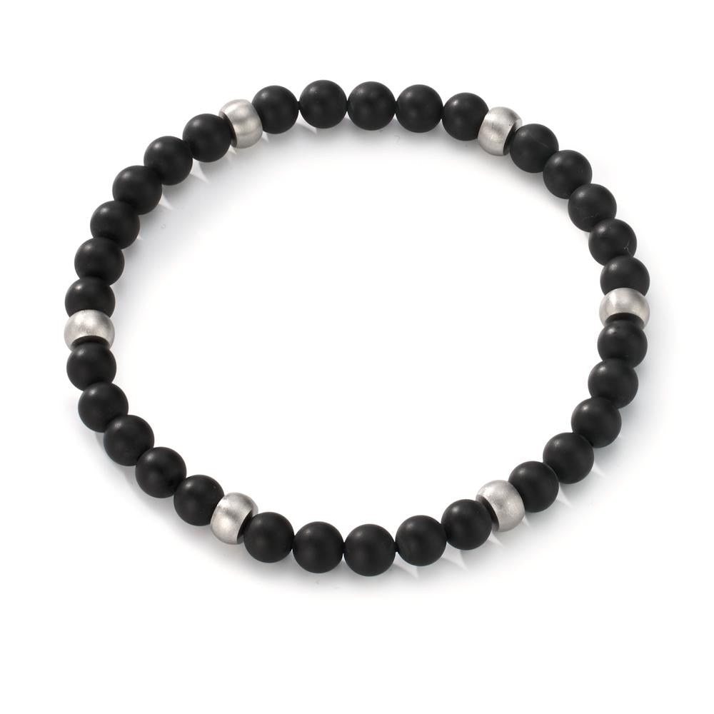 Bracciale Acciaio inossidabile Agata nero 21 cm Ø6.5 mm