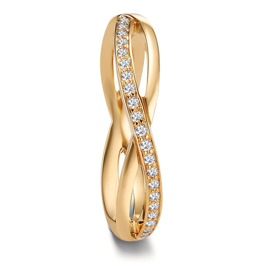 Anello del partner Oro giallo 750/18 carati Diamante 0.095 ct, 19 pietra, w-vsi