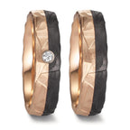 Anello del partner Oro rosa 585/14 kt, Carbonio