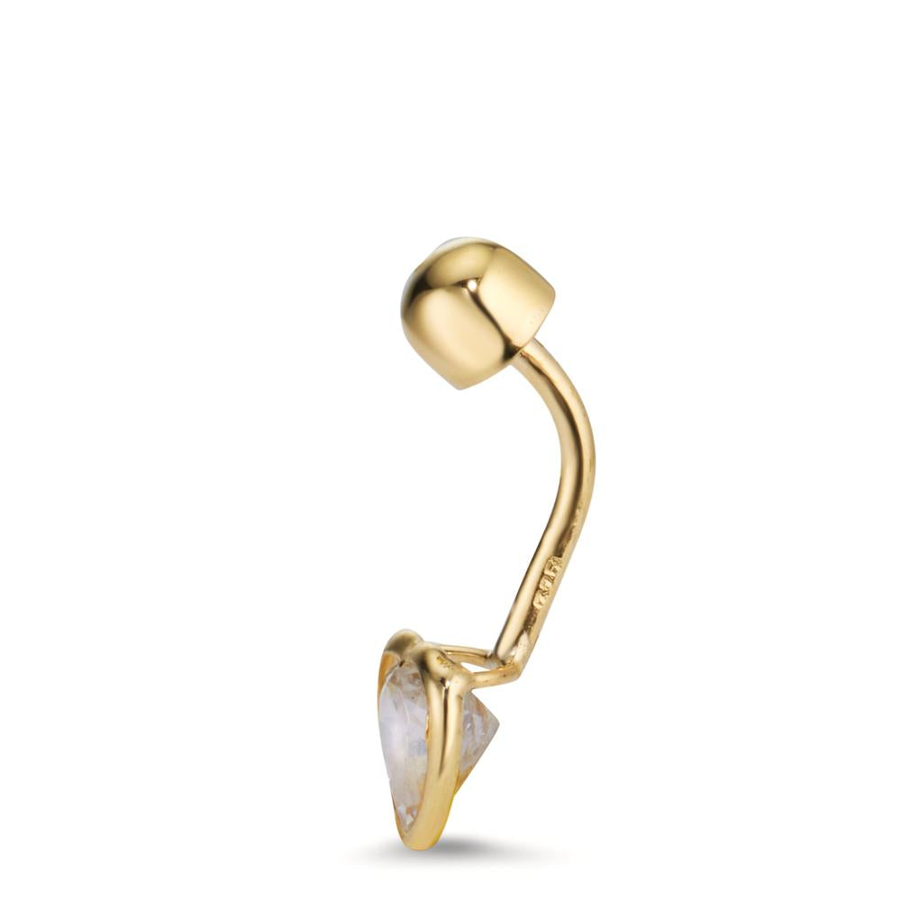 Piercing all'ombelico Oro giallo 375/9K Zirconia Cuore Ø6.5 mm