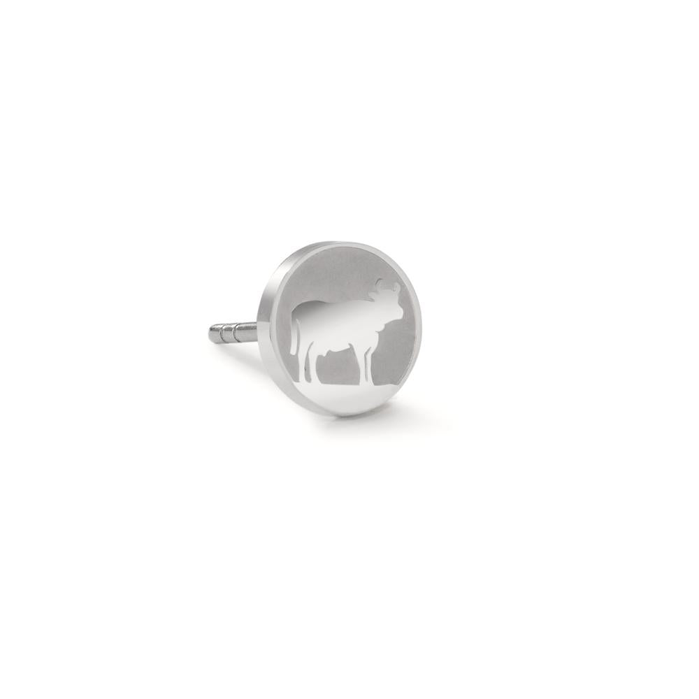 Orecchini a bottone 1 pz Acciaio inossidabile Mucca Ø8 mm