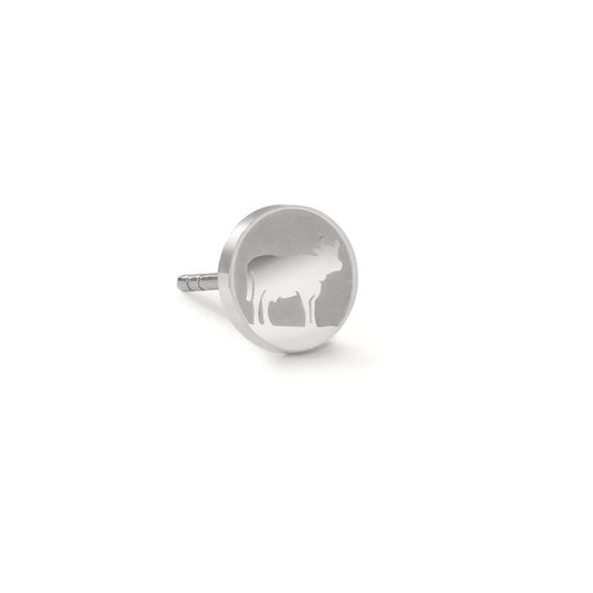 Orecchini a bottone 1 pz Acciaio inossidabile Mucca Ø8 mm