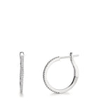 Orecchini circolari Oro bianco 750/18 carati Diamante 0.185 ct, 50 pietra, w-si