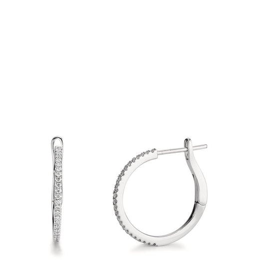 Orecchini circolari Oro bianco 750/18 carati Diamante 0.185 ct, 50 pietra, w-si