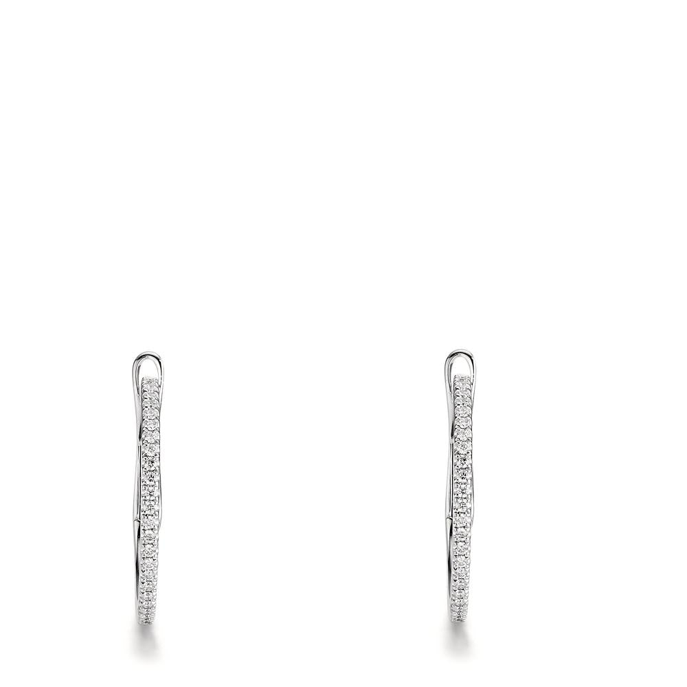 Orecchini circolari Oro bianco 750/18 carati Diamante 0.185 ct, 50 pietra, w-si