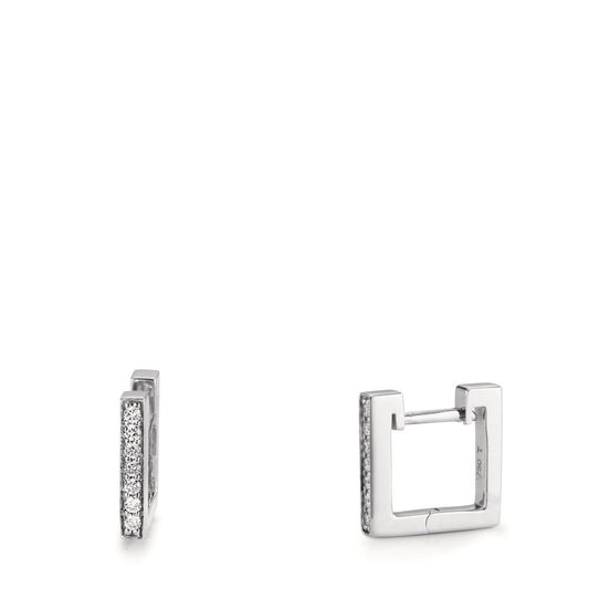 Orecchini circolari Oro bianco 750/18 carati Diamante 0.13 ct, w-si