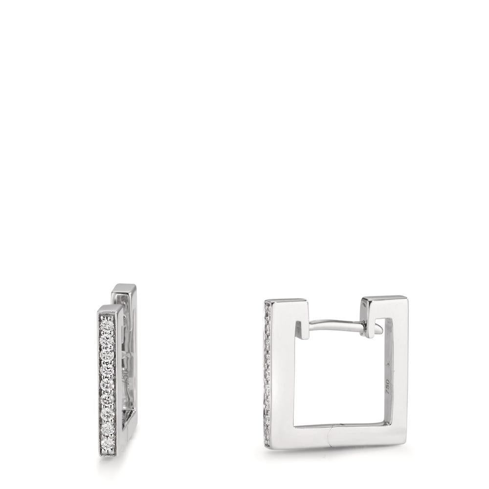 Orecchini circolari Oro bianco 750/18 carati Diamante 0.16 ct, w-si