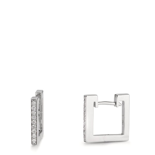 Orecchini circolari Oro bianco 750/18 carati Diamante 0.16 ct, w-si