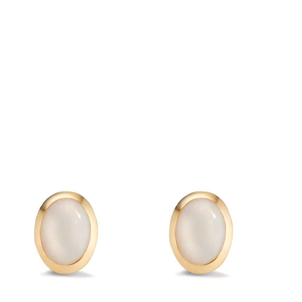 Orecchini a bottone Oro giallo 750/18 carati Opale 2 pietra