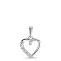 Ciondolo Oro bianco 750/18 carati Diamante 0.05 ct, 9 pietra, w-si Cuore Ø9.5 mm