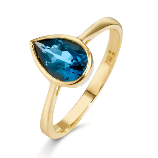 Anello Oro giallo 750/18 carati Topazio azzurro di Londra