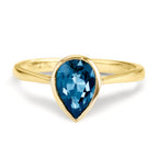 Anello Oro giallo 750/18 carati Topazio azzurro di Londra