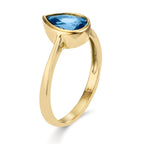 Anello Oro giallo 750/18 carati Topazio azzurro di Londra