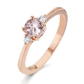 Anello Oro rosso 750/18 carati Morganite rosa, Diamante 0.065 ct, 2 pietra, w-si