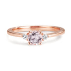 Anello Oro rosso 750/18 carati Morganite rosa, Diamante 0.065 ct, 2 pietra, w-si