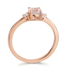 Anello Oro rosso 750/18 carati Morganite rosa, Diamante 0.065 ct, 2 pietra, w-si