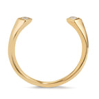 Anello Oro giallo 750/18 carati Diamante 0.07 ct, 2 pietra, [Carrée], w-si
