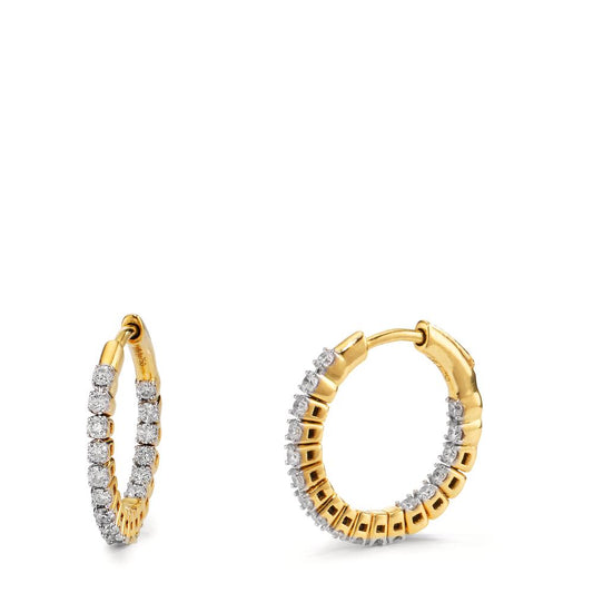 Orecchini circolari Oro giallo 750/18 carati Diamante 0.50 ct, 36 pietra, w-si