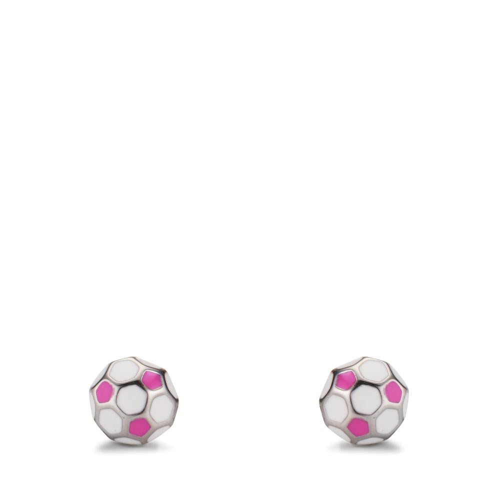 Orecchini a bottone Argento rodiato Calcio Ø6 mm