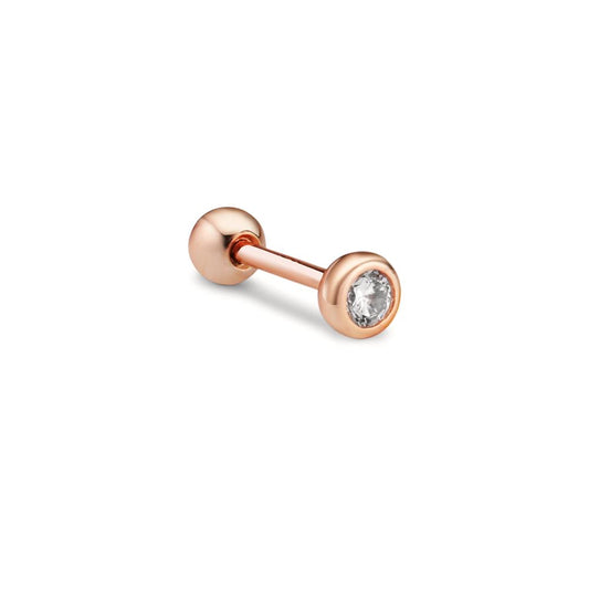 Piercing Argento Zirconia rosa dorato Ø3.5 mm