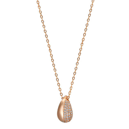 Collana Argento Zirconia rosa dorato 40-45 cm