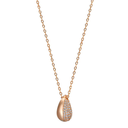 Collana Argento Zirconia rosa dorato 40-45 cm