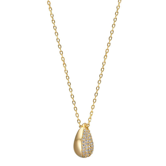 Collana Argento Zirconia giallo dorato 40-45 cm