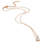 Collana Argento Zirconia rosa dorato Madreperla 40-45 cm