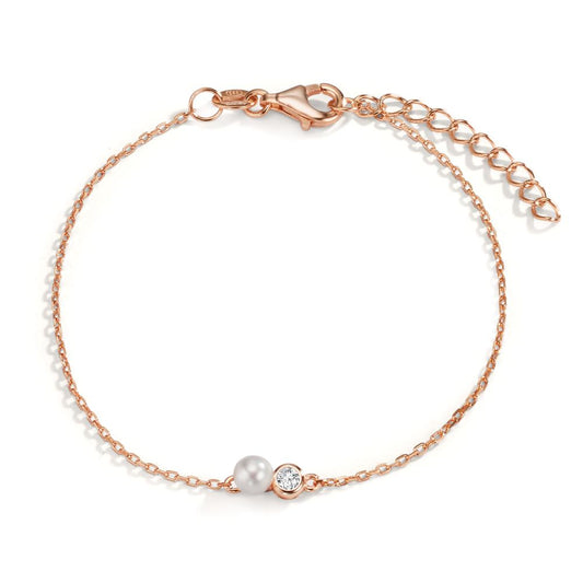 Bracciale Argento Zirconia rosa dorato 16-19 cm