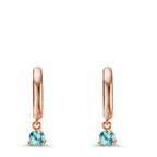 Orecchini circolari Argento Zirconia acqua rosa dorato