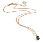 Collana Argento Zirconia verde, Zirconia bianco rosa dorato 40-45 cm