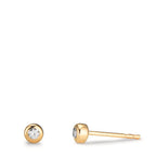 Orecchini a bottone Oro giallo 375/9K Zirconia 2 pietra Ø3.5 mm