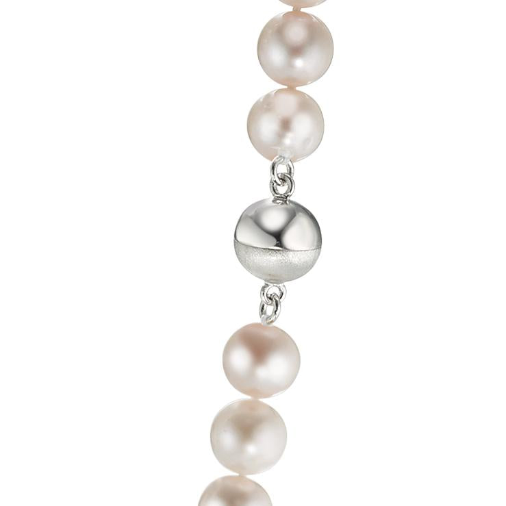 Collana Argento rodiato Perla coltivata d'acqua dolce, 8.5 mm 50 cm