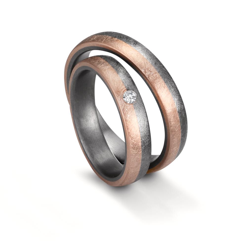 Anello del partner 999 Tantalio, Oro rosa 585/14 kt