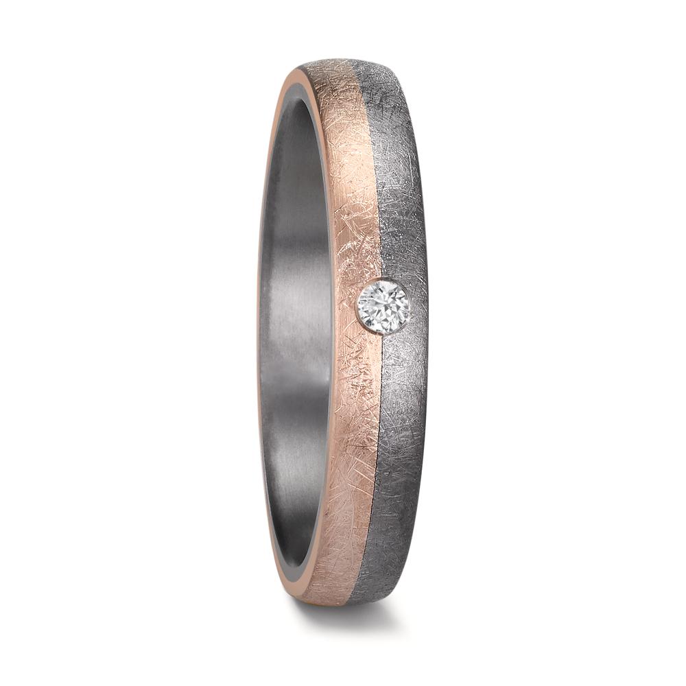 Anello del partner 999 Tantalio, Oro rosa 585/14 kt Diamante 0.04 ct, w-si