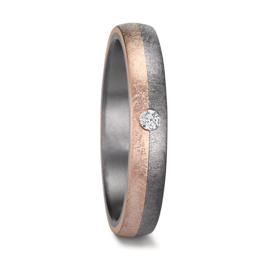 Anello del partner 999 Tantalio, Oro rosa 585/14 kt Diamante 0.04 ct, w-si