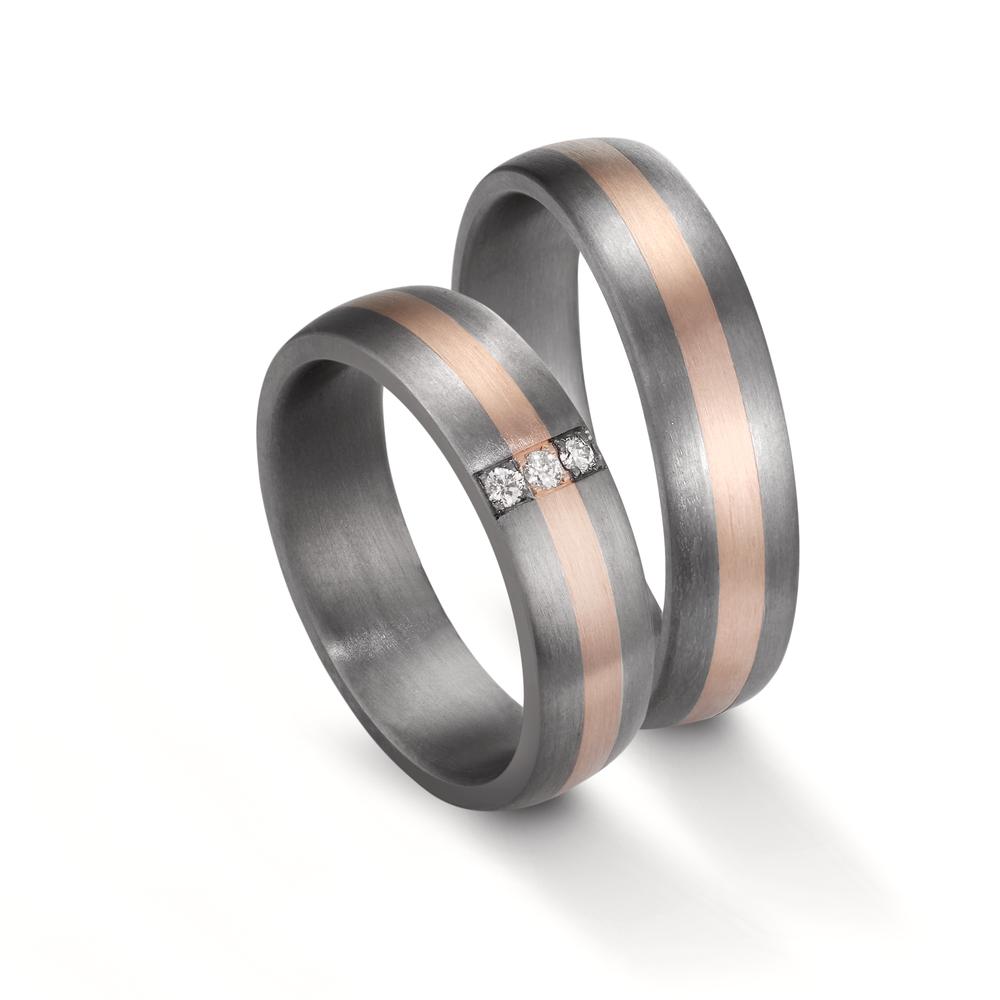 Anello del partner 999 Tantalio, Oro rosa 585/14 kt