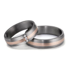 Anello del partner 999 Tantalio, Oro rosa 585/14 kt