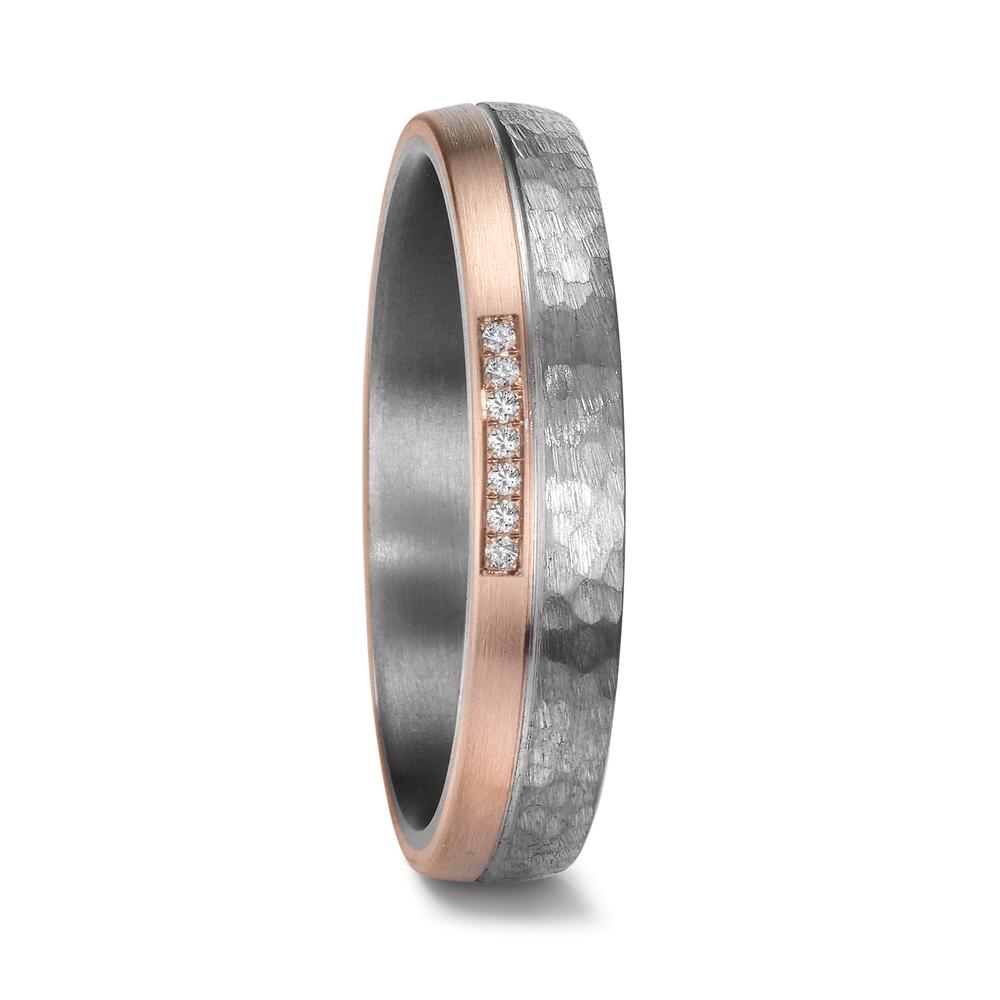 Anello del partner 999 Tantalio, Oro rosa 585/14 kt Diamante 0.025 ct, 7 pietra, w-si