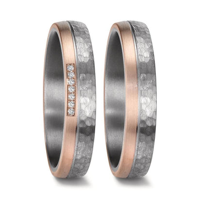 Anello del partner 999 Tantalio, Oro rosa 585/14 kt