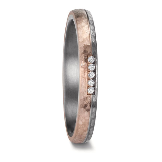 Anello del partner 999 Tantalio, Oro rosa 585/14 kt Diamante 0.035 ct, w-si