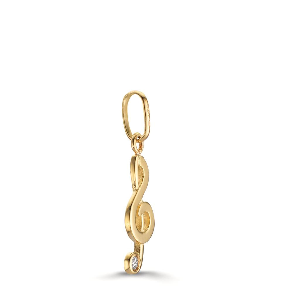 Ciondolo Oro giallo 375/9K Zirconia Clef
