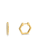 Orecchini circolari Argento Zirconia 20 pietra giallo dorato