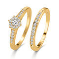 Anello Argento Zirconia dorato
