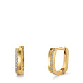 Orecchini circolari Argento Zirconia 20 pietra giallo dorato