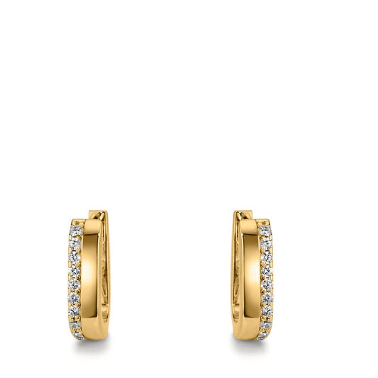 Orecchini circolari Argento Zirconia 20 pietra giallo dorato