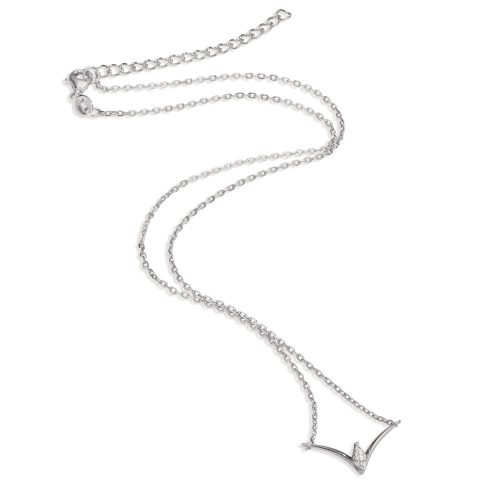 Collana Argento Zirconia rodiato 40-45 cm