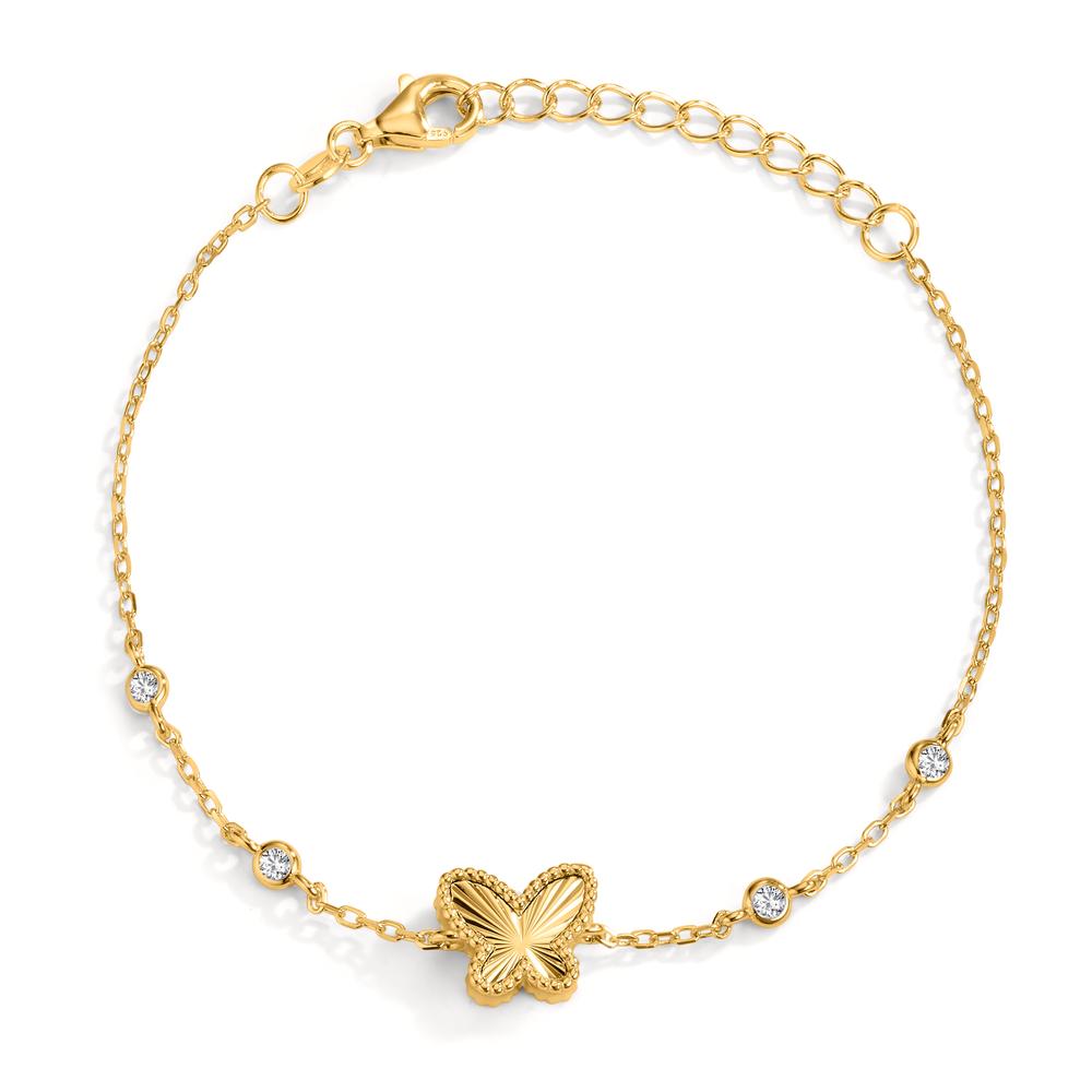 Bracciale Argento Zirconia dorato Farfalla